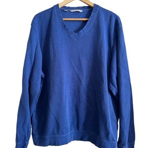 Cutter & Buck V-Neck Blue Sweatshirt Size Large